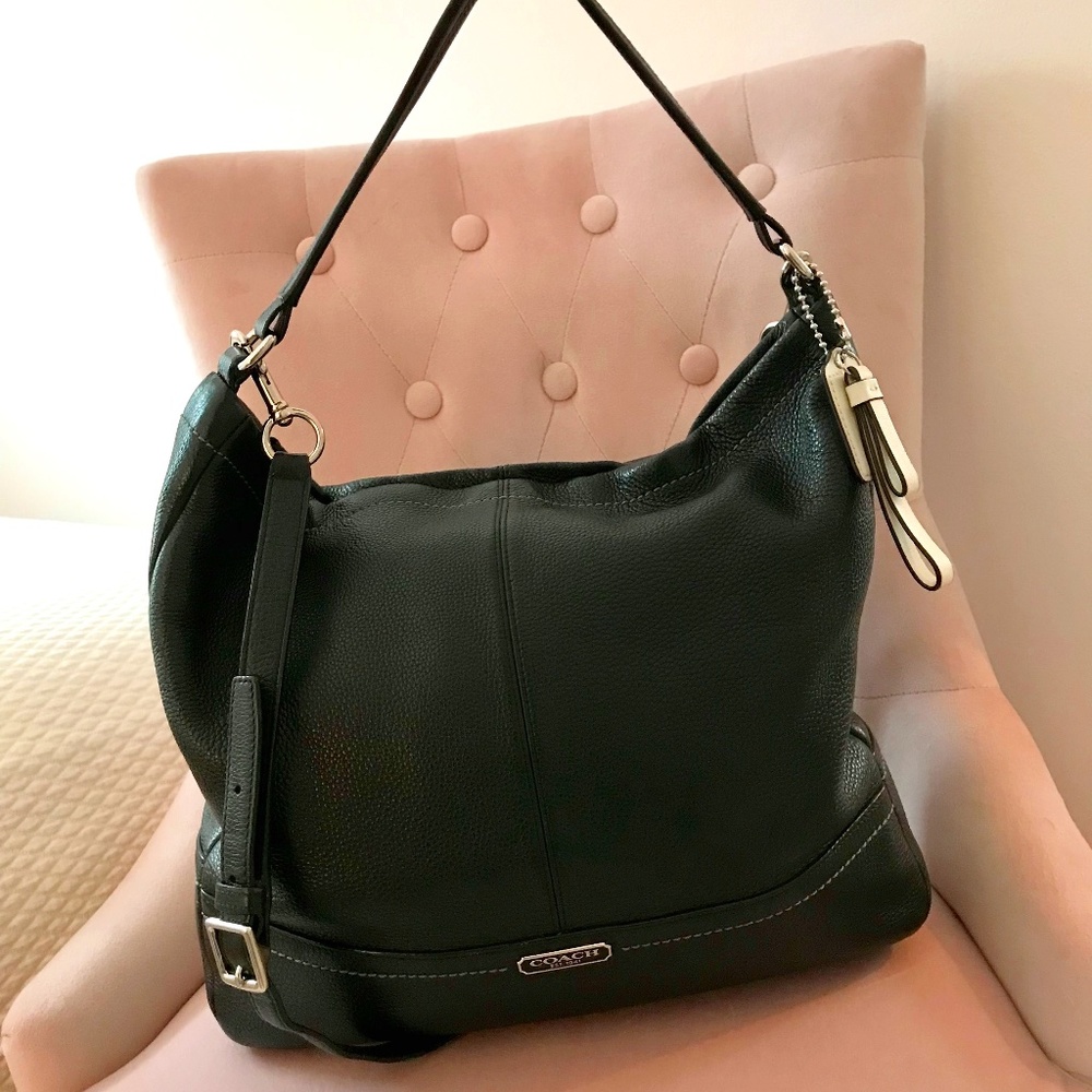 Coach Park leather hobo black